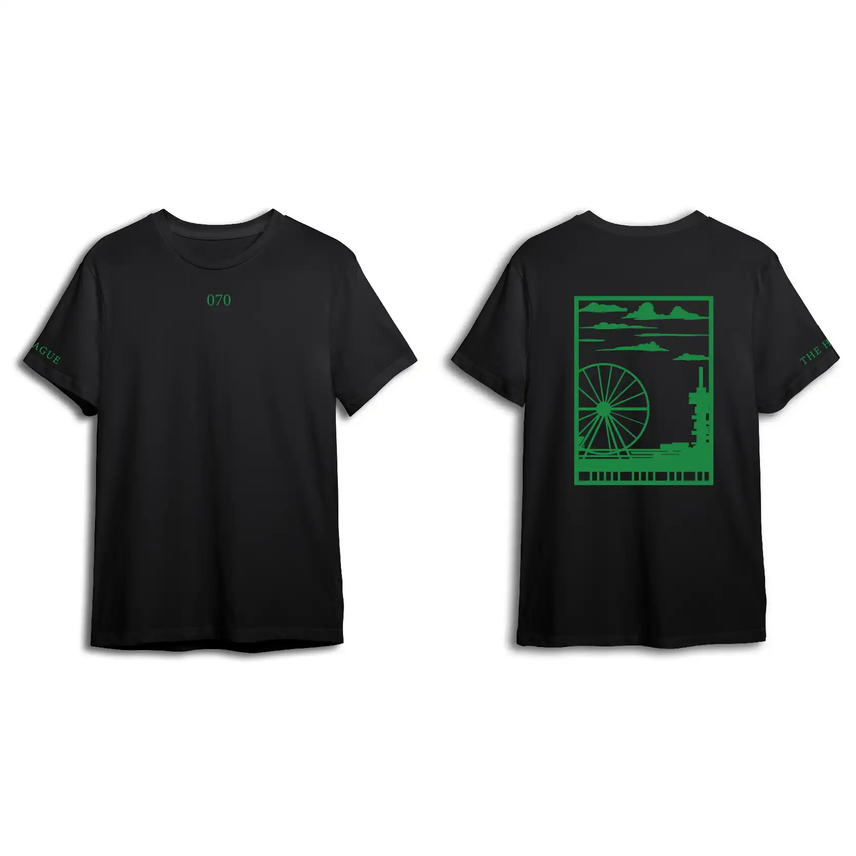 Den Haag Shirt - Shirt zwart denhaag opdruk groen vak 1 - EK8201