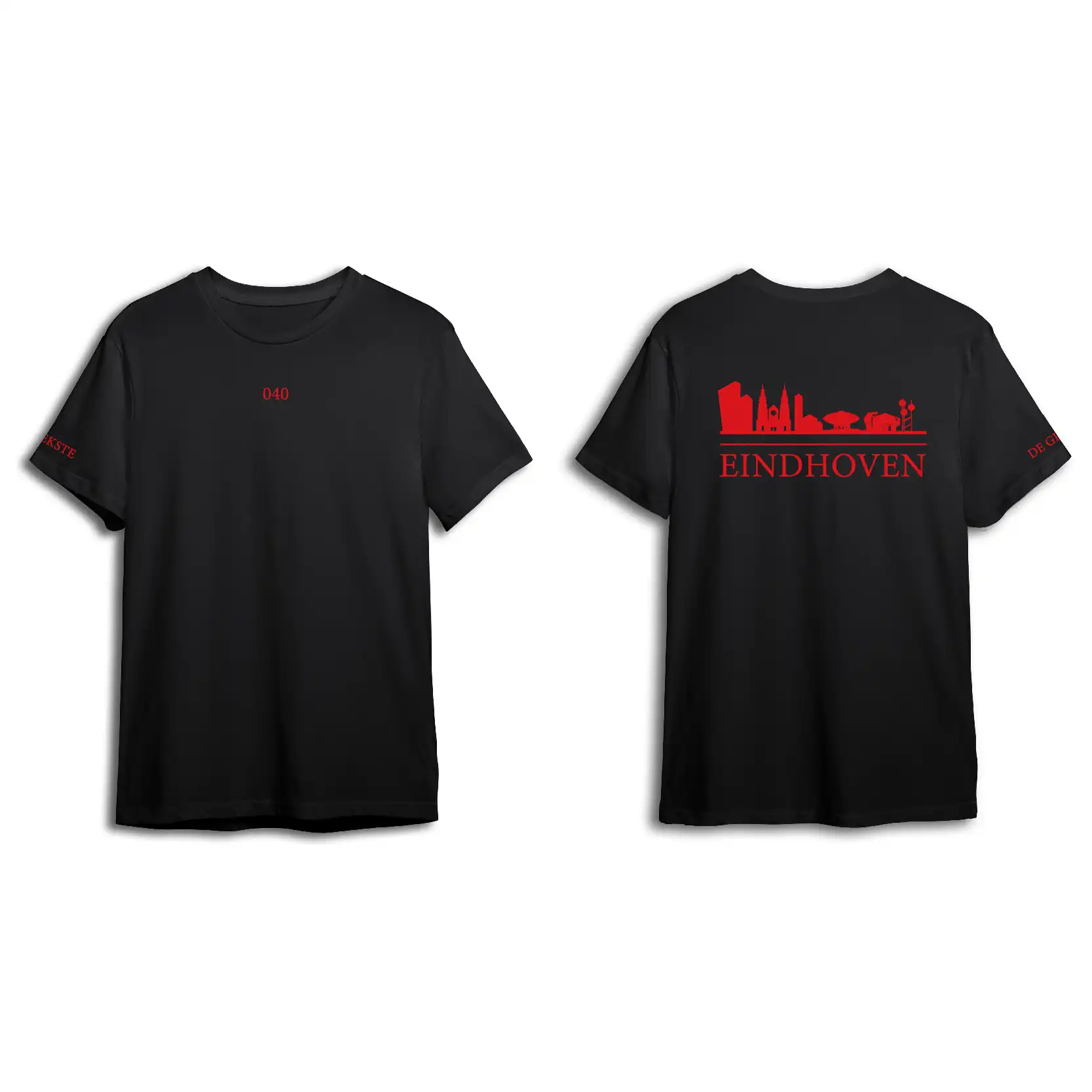 Skyline Eindhoven Shirt - Shirt zwart eindhoven opdruk rood skyline 2 - EK8224
