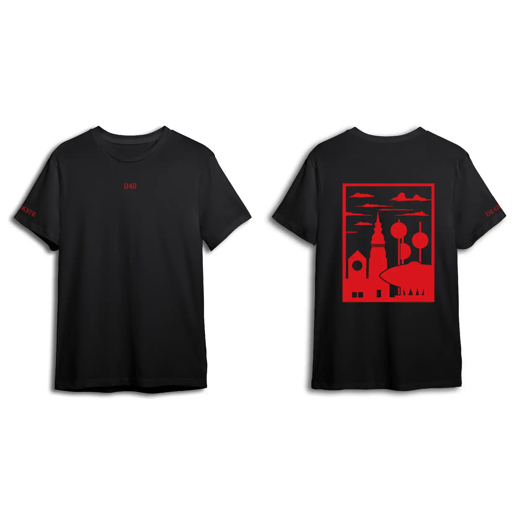 Eindhoven Shirt - Shirt zwart eindhoven opdruk rood vlak 3 - EK8222