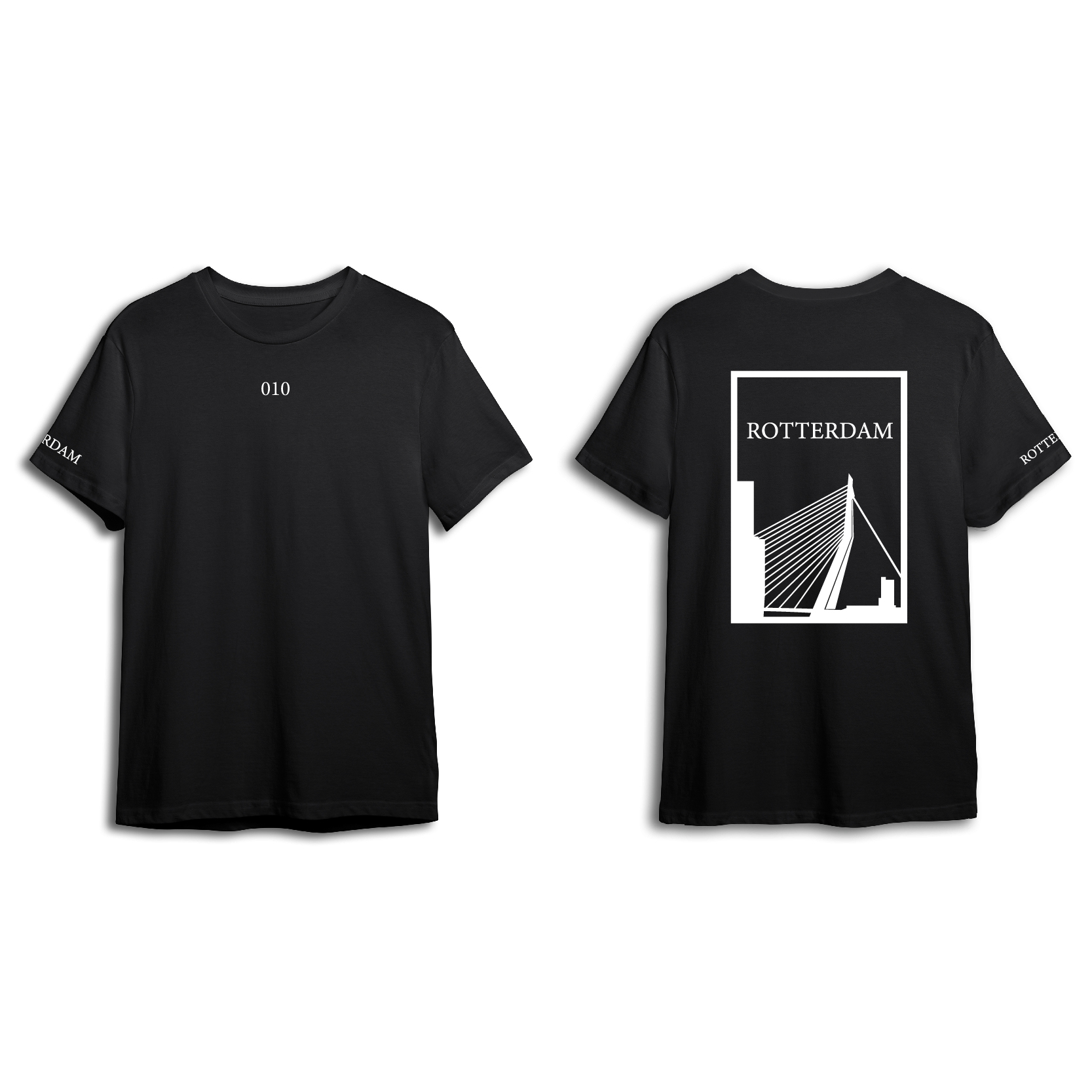 Rotterdam Shirt - Shirt zwart rotterdam opdruk wit vlak 3 - Rotterdam Shirt O21021