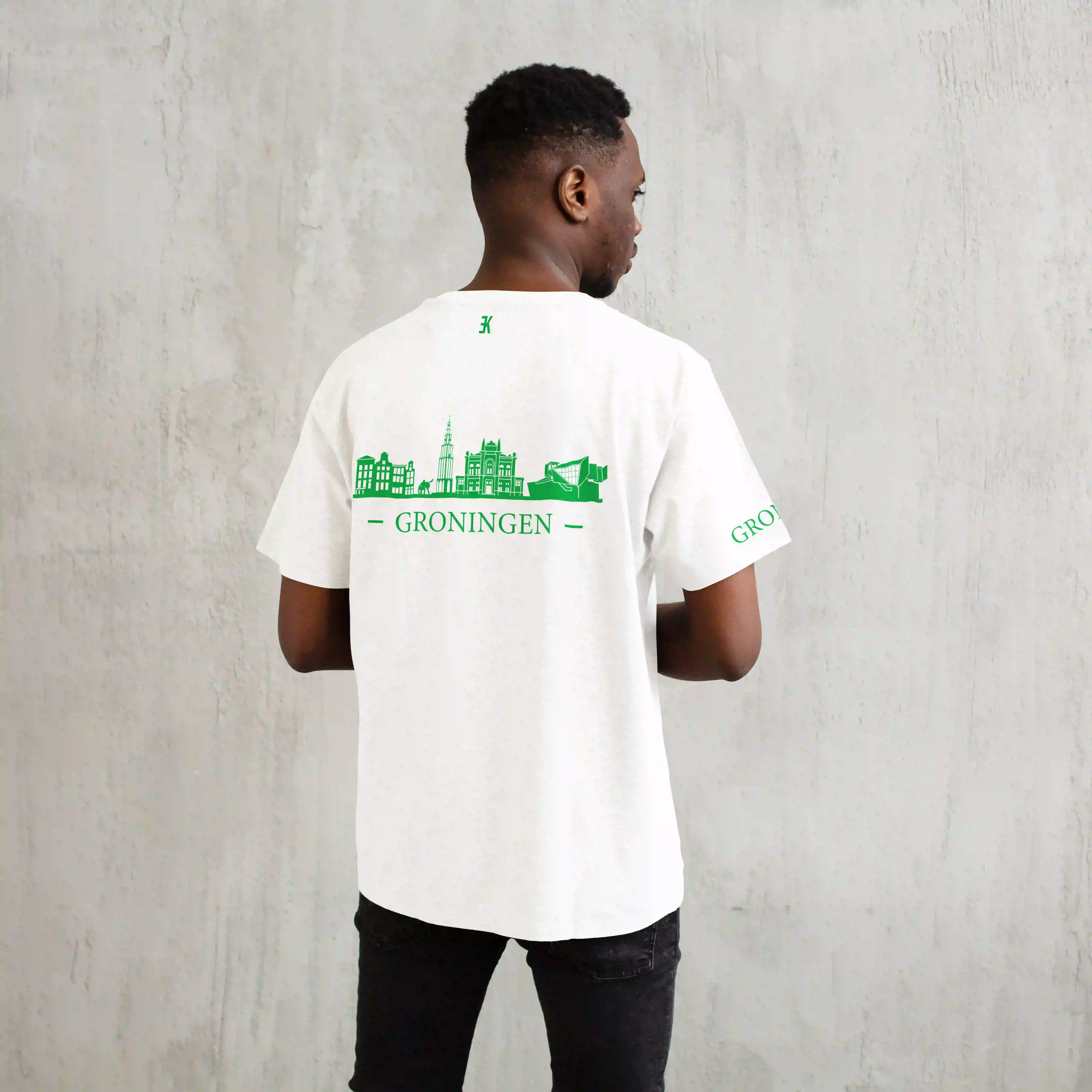 Groningen Skyline T-shirt - T shirt groningen skyline groen 3 - Groningen Skyline T-shirt O17454