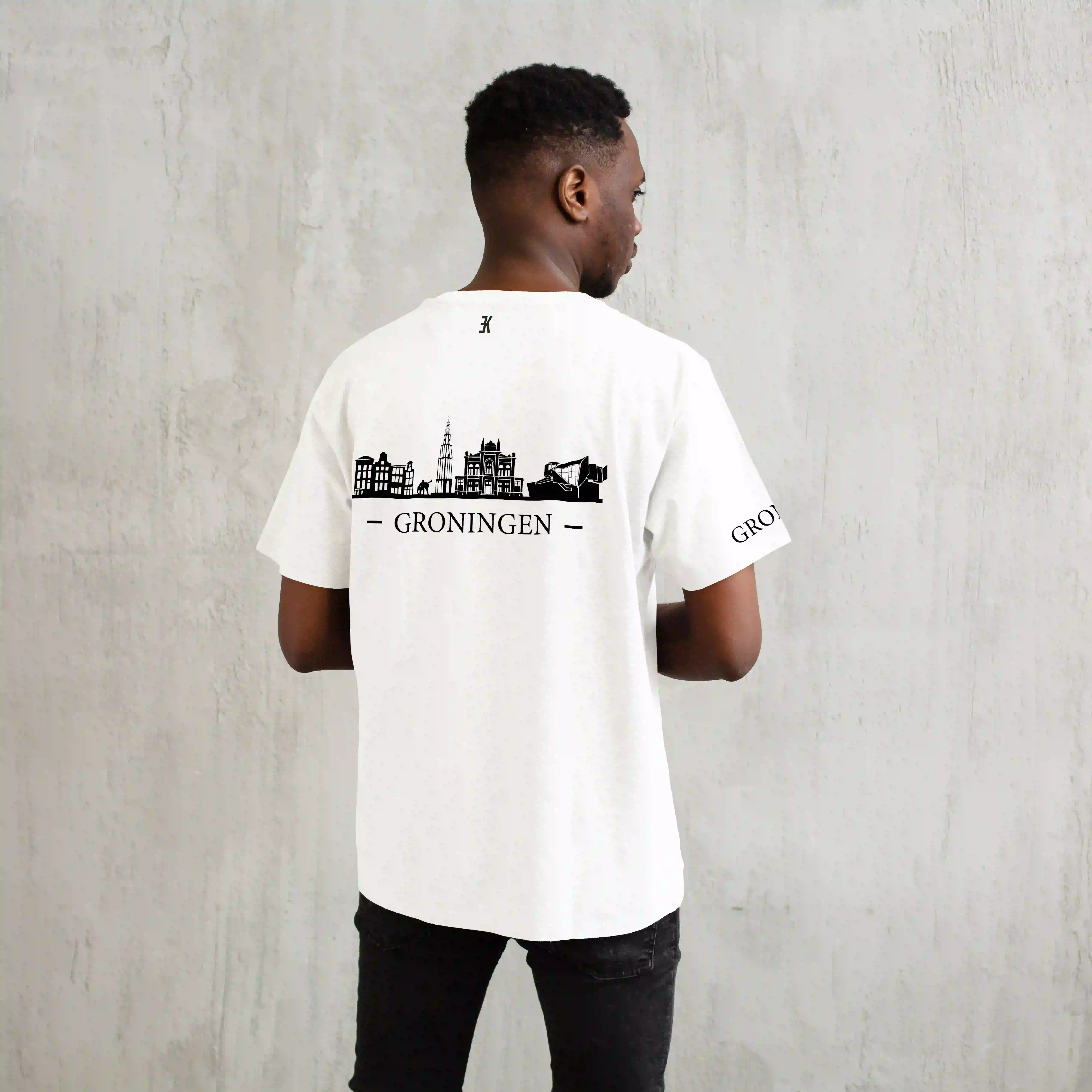 Groningen Skyline T-shirt - T shirt groningen skyline zwart 1 - Skyline Groningen Shirt O13228