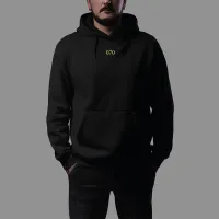 Skyline Den Haag Hoodie - 01 vk hoodie zwart geel denhaag - EK8206