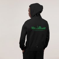 Groningen Skyline Hoodie - Ak hoodie zwart groen skyline groningen 3 - Groningen Skyline Hoodie O17544