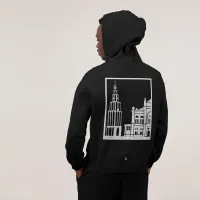 Groningen Stad Hoodie - Ak hoodie zwart wit skyline groningen vlak 5 - Groningen Stad Hoodie O17269