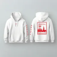 Breda Hoodie - Breda hoodie wit vlak rood 1 - EK8198