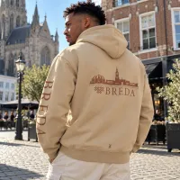 Skyline Breda Hoodie - Ek breda shirt model beige skyline 1 - EK8199