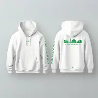 Groningen Skyline Hoodie - Groningen hoodie wit skyline groen 1 - Groningen Skyline Hoodie