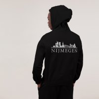 Skyline Nijmegen Hoodie - Nijmegen model hoodie zwart skyline wit - Skyline Nijmegen Hoodie 