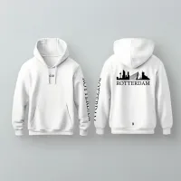Skyline Rotterdam Hoodie - Rotterdam hoodie wit skyline 3 - Skyline Rotterdam Hoodie  (21551)