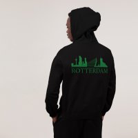 Skyline Rotterdam Hoodie - Rttrdm model hoodie skyline groen 4 - Skyline Rotterdam Hoodie  (19786)