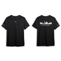 Groningen Skyline T-shirt - Shirt zwart groningen opdruk wit skyline 1 - Skyline Groningen O13777