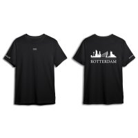 Skyline Rotterdam Shirt - Shirt zwart rotterdam opdruk wit skyline 3 - Skyline Rotterdam Shirt O14466