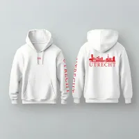 Skyline Utrecht Hoodie - Utrecht hoodie wit skyline rood 1 - Skyline Utrecht Hoodie  (20864)