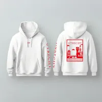 Utrecht Hoodie - Utrecht hoodie wit vlak rood - Utrecht Hoodie 
