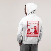 Utrecht Hoodie - Utrecht model hoodie wit vlak rood 1 - Utrecht Hoodie 