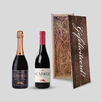 Wijnkist - Gefeliciteerd! - Wijnkisten rood wit gefeliciteerd - Wijnkist - Gefeliciteerd!