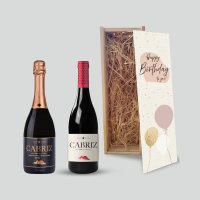 Wijnkist - Birthday - Winkisten rood wit happybirthday - Wijnkist - Birthday
