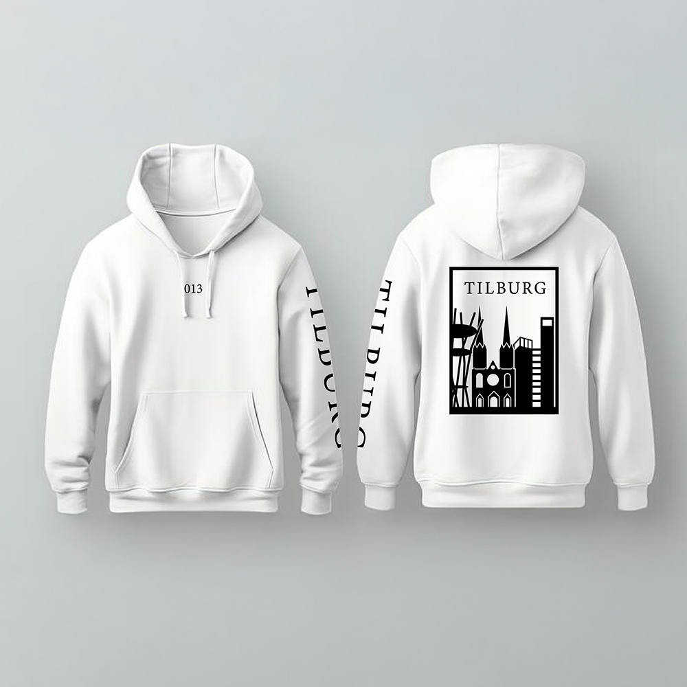 Tilburg Hoodie - Tilburg hoodie wit vlak zwart 3 - Tilburg Hoodie (18619)