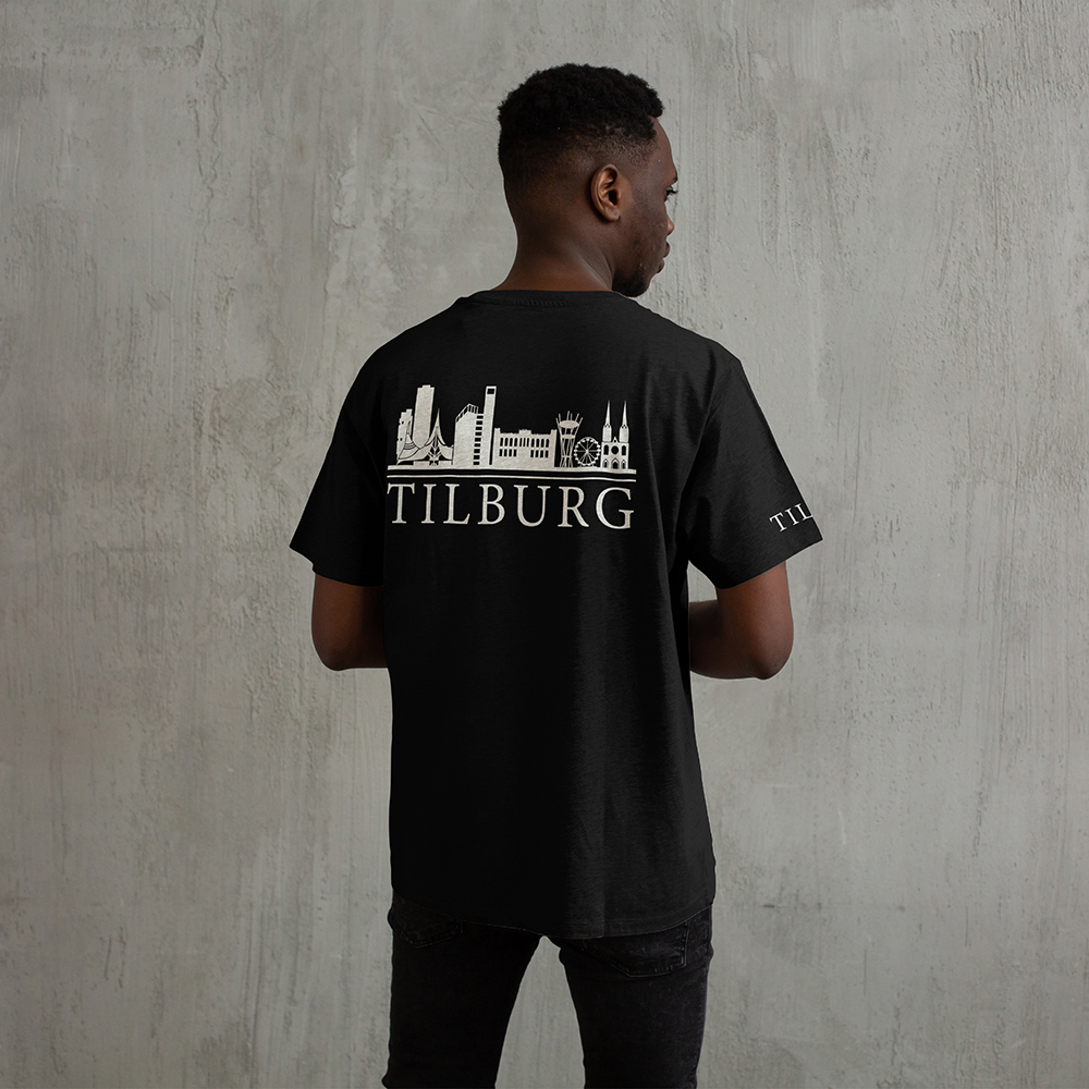 Skyline Tilburg Shirt - Tilburg shirt model zwart skyline wit 5 - Skyline Tilburg Shirt O16035