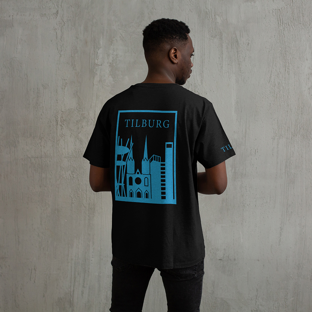 Tilburg Shirt - Tilburg shirt model zwart vlak blauw - Tilburg Shirt O11655