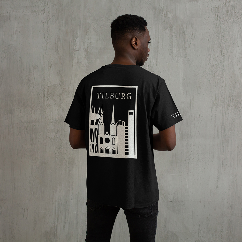 Tilburg Shirt - Tilburg shirt model zwart vlak wit 1 - Tilburg Shirt O11655