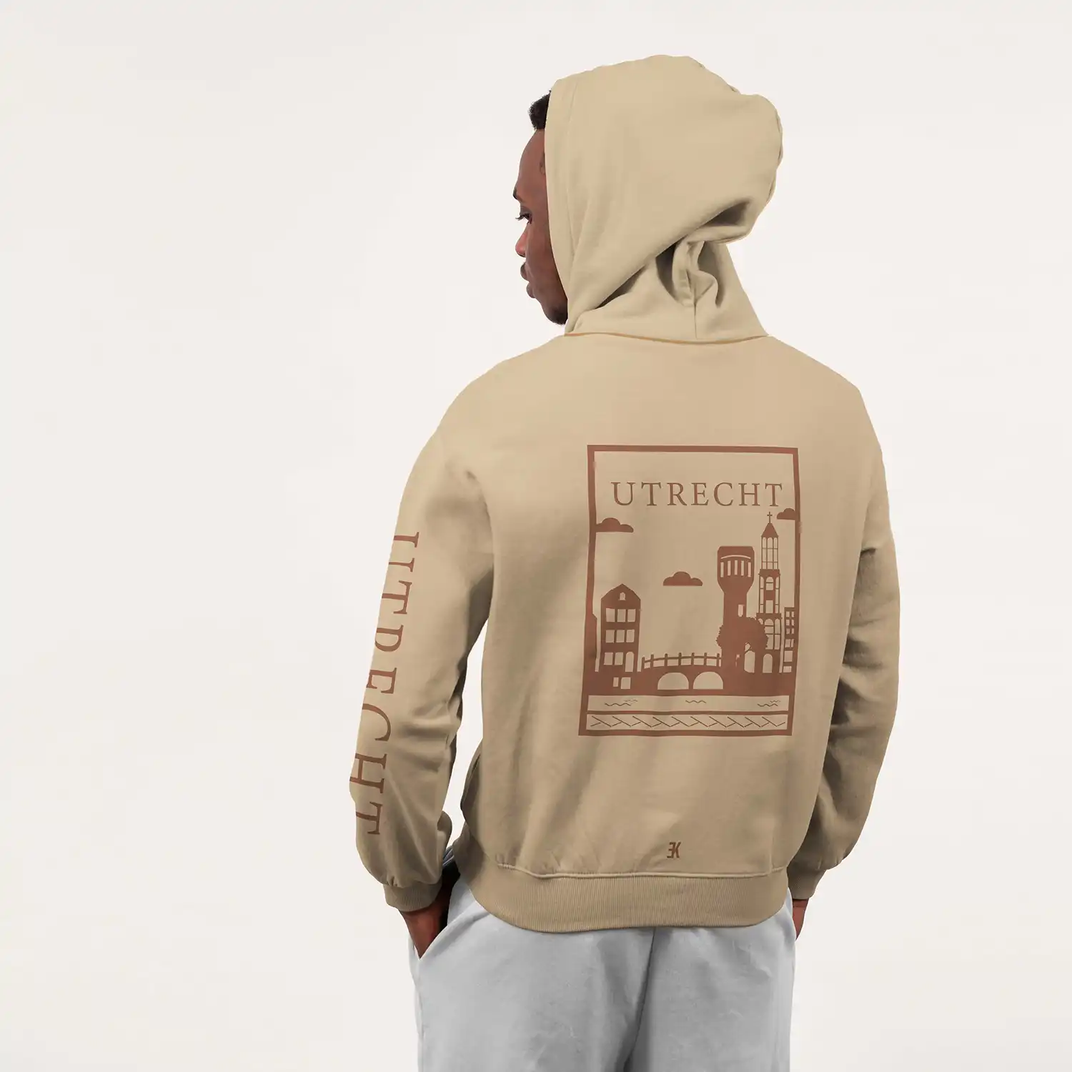 Utrecht Hoodie - Utrecht hoodie model beige vlak 7 - Utrecht Hoodie  (20719)
